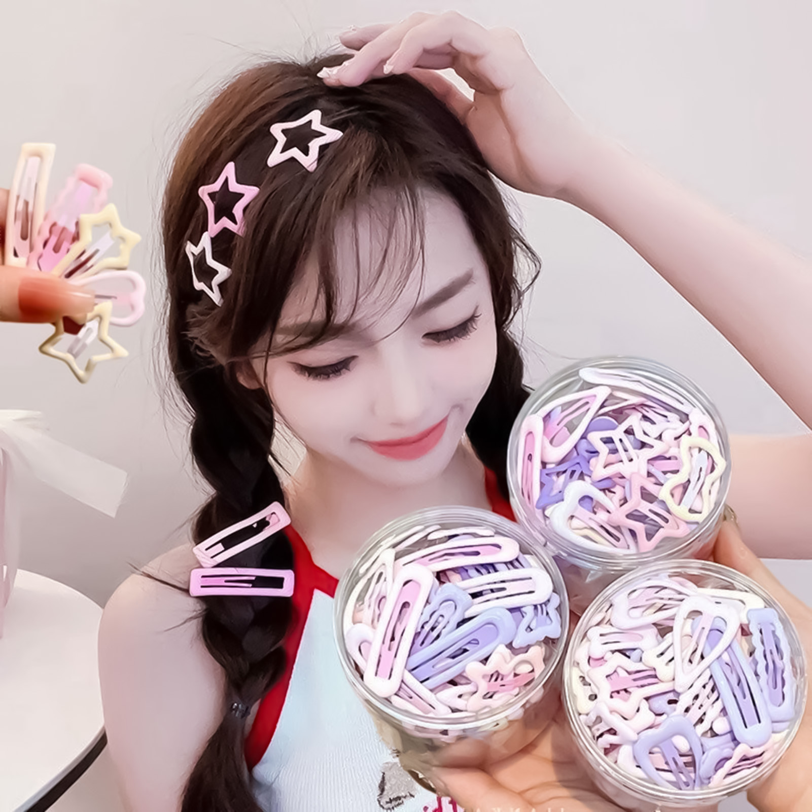 Korean Daily Lifestyle - เข็มกลัดติดผมสไตล์หวาน 3 ชิ้น จับกระชับ ไม่หลุดง่าย ใช้งานได้ทุกวัน