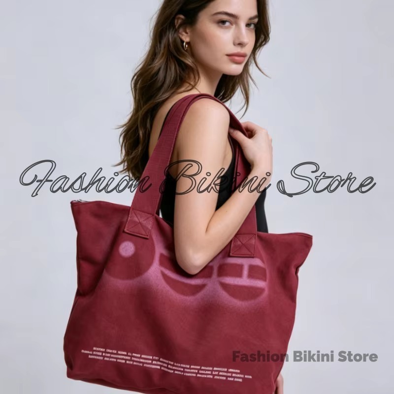 กระเป๋าผ้าแคนวาสสะพายไหล่ลายดา - Korean Daily Lifestyle บทวิจารณ์และราคา