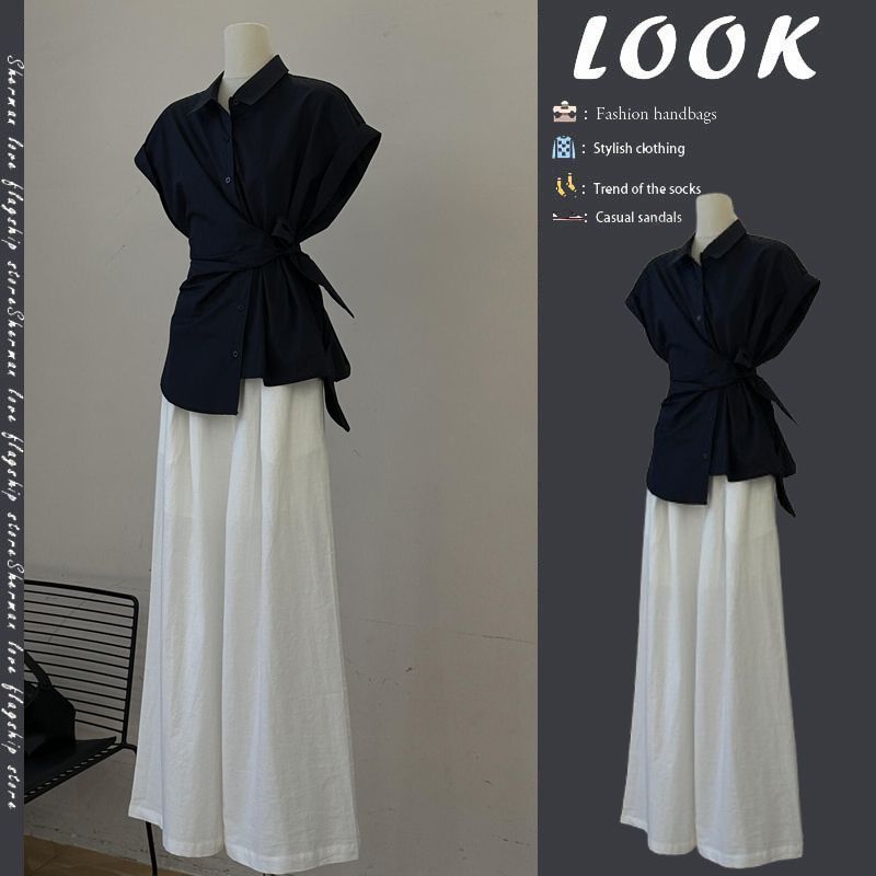 ชุดเซ็ตสองชิ้น เสื้อเชิ้ตผูกโบ - Korean Lifestyle บทวิจารณ์และราคา