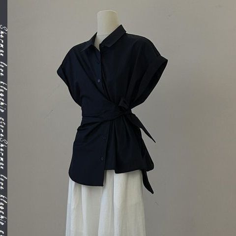 ชุดเซ็ตสองชิ้น เสื้อเชิ้ตผูกโบ - Korean Lifestyle บทวิจารณ์และราคา