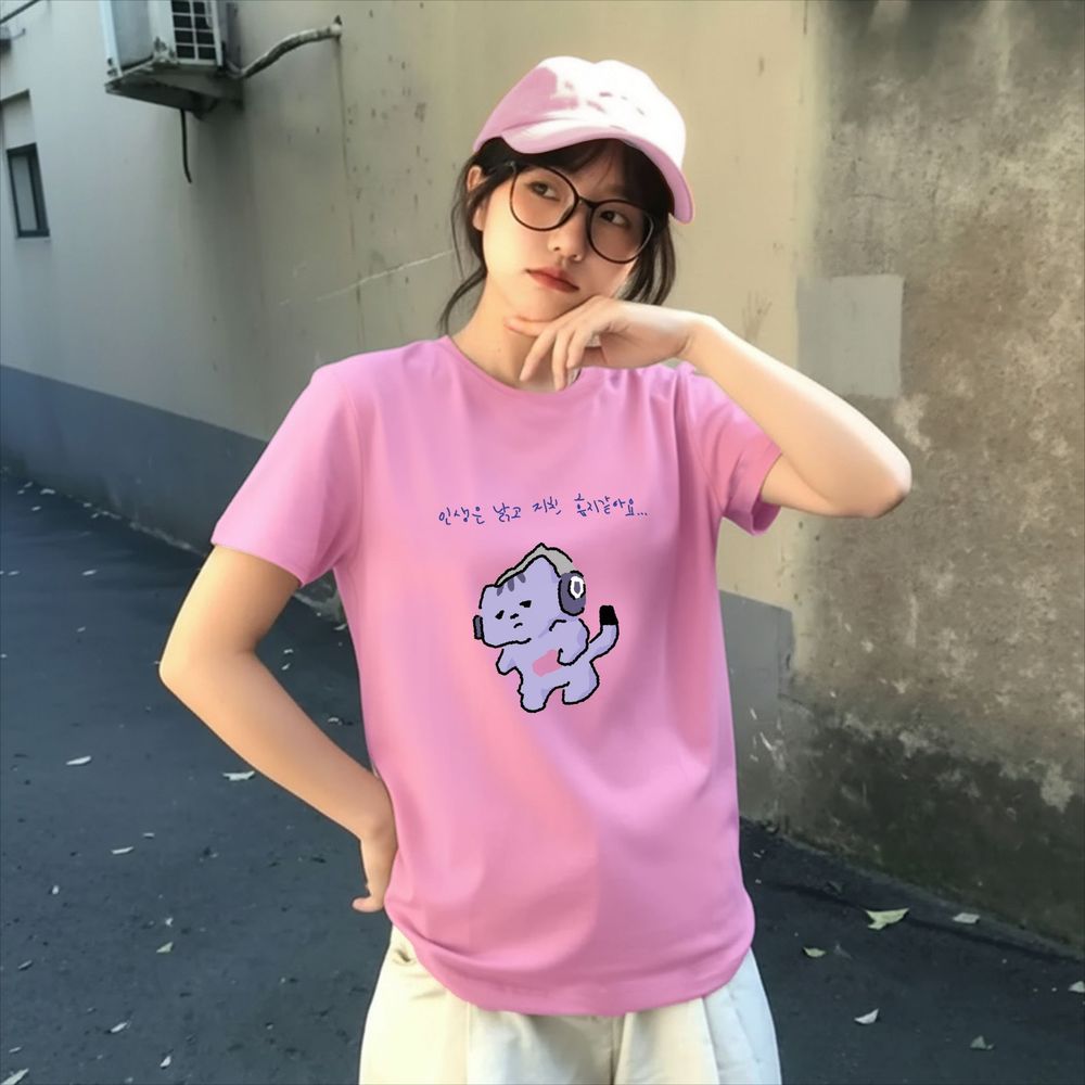 เสื้อยืดพิมพ์ลายข้อความน่ารัก  - Lifestyle Of Korean บทวิจารณ์และราคา
