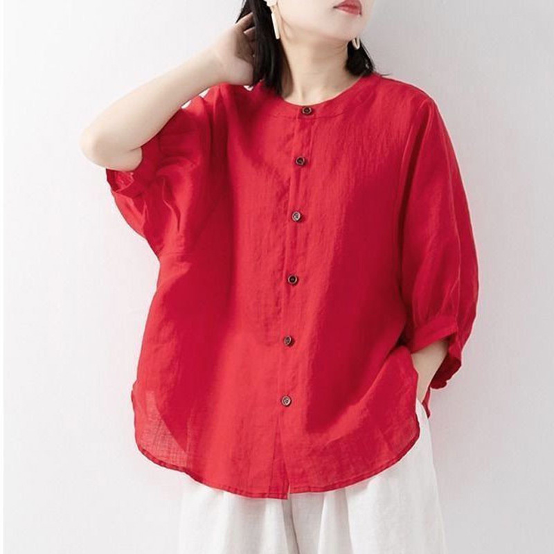 เสื้อเชิ้ตผ้าฝ้ายและผ้าลินินสำ - Korean Lifestyle บทวิจารณ์และราคา